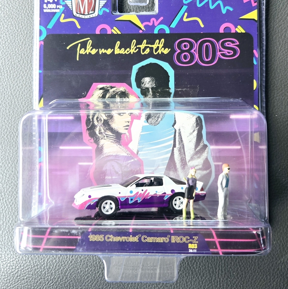 M2 Machines mini figure of a 1985 Chevrolet Camaro IROC-Z